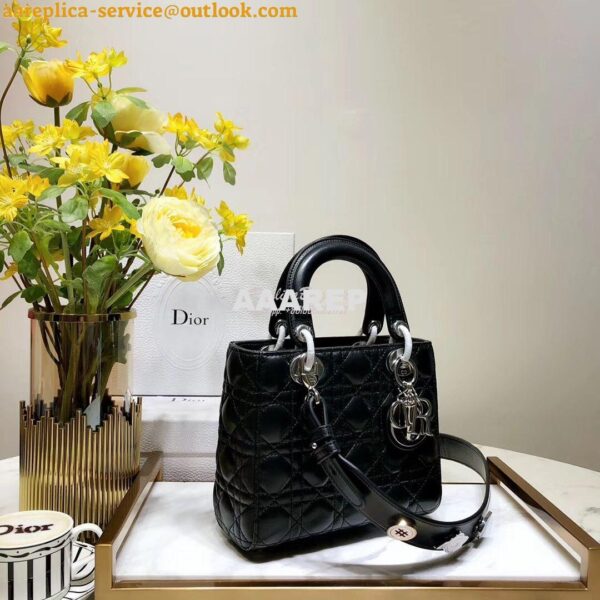 Replica My Lady Dior Bag Lambskin with Customisable Shoulder Strap Bla 5