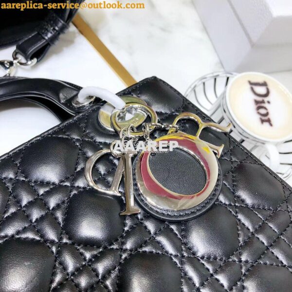 Replica My Lady Dior Bag Lambskin with Customisable Shoulder Strap Bla 6