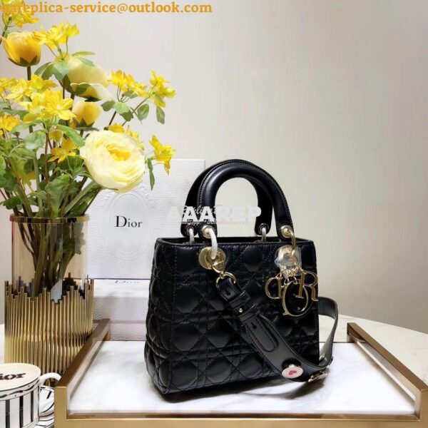 Replica My Lady Dior Bag Lambskin with Customisable Shoulder Strap Bla 10