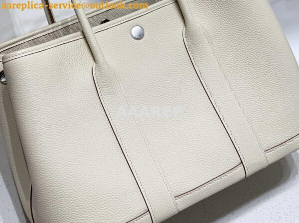 Replica Hermes Beige Clemence Garden Party 30cm Bag H239042 4