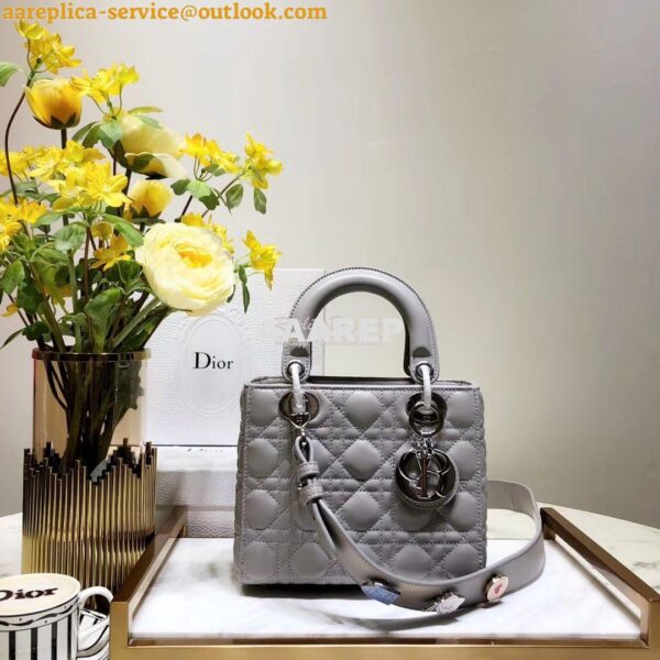 Replica My Lady Dior Bag Lambskin with Customisable Shoulder Strap Gre 3