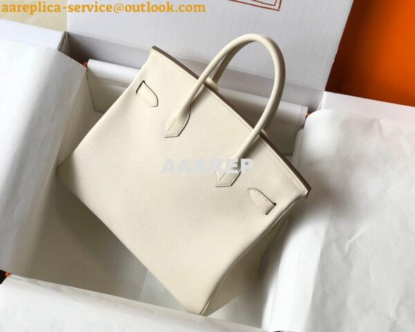 Replica Hermes Birkin Designer Tote Bag Epsom Leather 28355 White 4