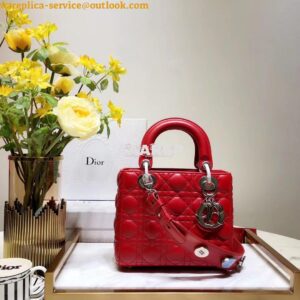 Replica My Lady Dior Bag Lambskin with Customisable Shoulder Strap Red