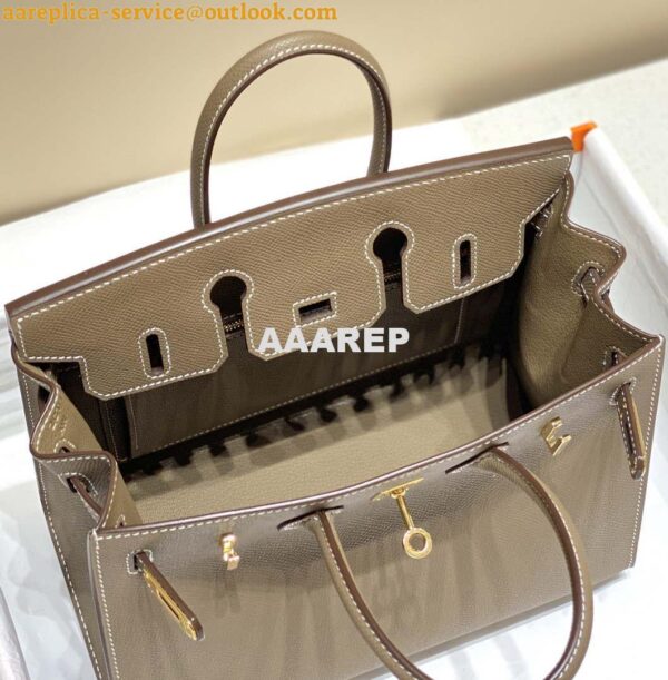 Replica Hermes Birkin Designer Tote Bag Epsom Leather 28369 elephant Gray 19