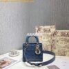 Replica Small Dior Vibe Bucket Bag M8703 Blue Smooth Calfskin 2