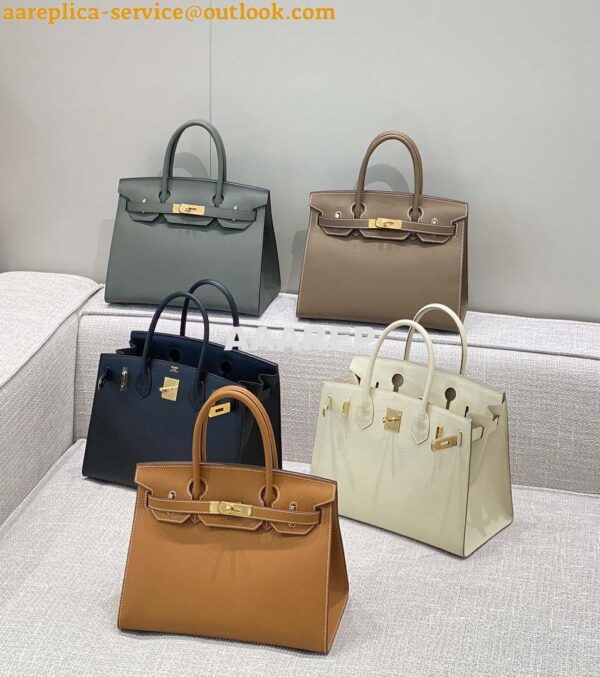 Replica Hermes Birkin Designer Tote Bag Epsom Leather 28370 Almond Green 10