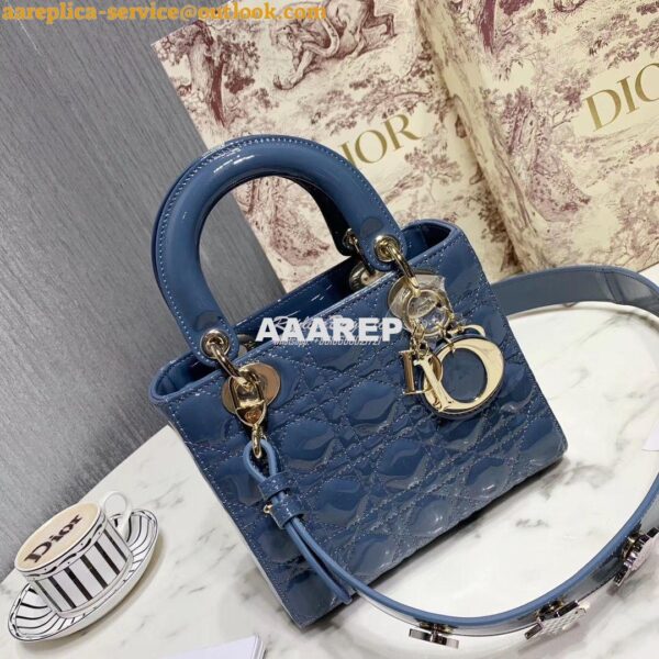 Replica My Lady Dior Bag Patent Calfskin with Customisable Shoulder St 4