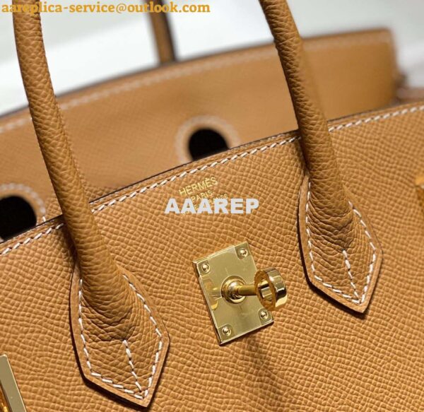 Replica Hermes Birkin Designer Tote Bag Epsom Leather 28371 Golden brown 6