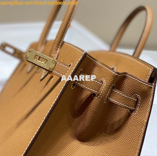 Replica Hermes Birkin Designer Tote Bag Epsom Leather 28371 Golden brown 7