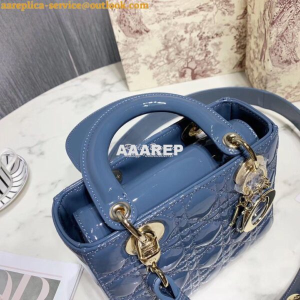 Replica My Lady Dior Bag Patent Calfskin with Customisable Shoulder St 9