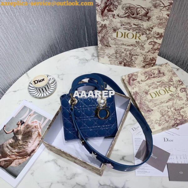 Replica My Lady Dior Bag Patent Calfskin with Customisable Shoulder St 10