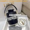 Replica Small Dior Vibe Bucket Bag M8703 White and Blue Smooth Calfski 2