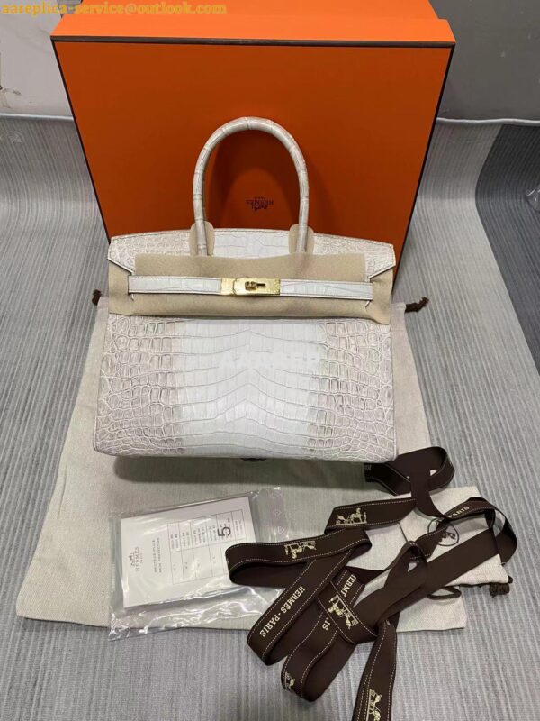 Replica Hermes Birkin Designer Tote Bag Himalaya Crocodile Leather H99820 11