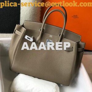 Replica Hermes Birkin Designer Tote Bag Togo Leather 28333 Elephant Grey 2