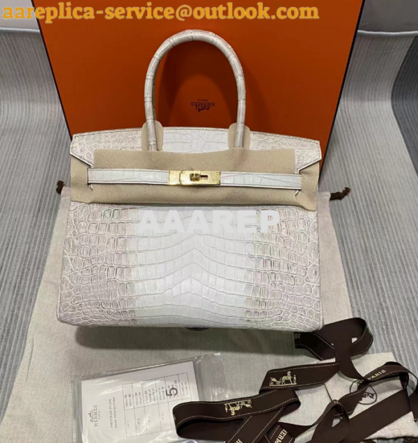 Replica Hermes Birkin Designer Tote Bag Himalaya Crocodile Leather H99820 15