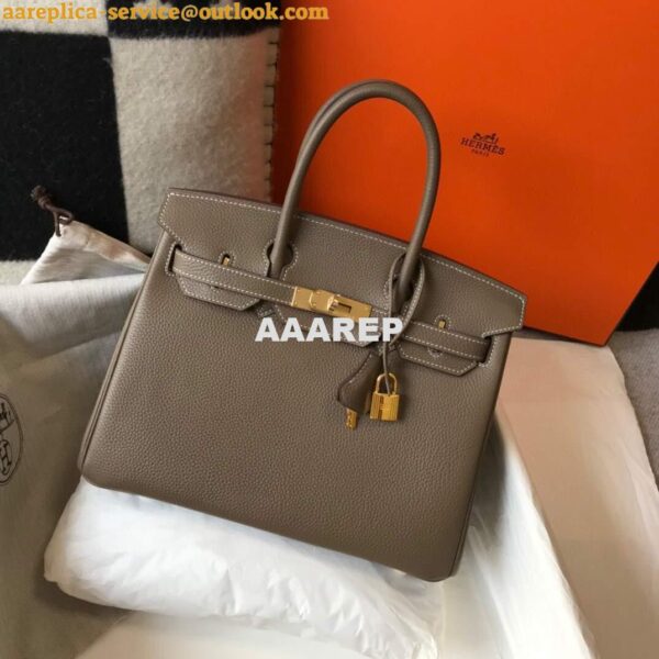 Replica Hermes Birkin Designer Tote Bag Togo Leather 28333 Elephant Grey 9