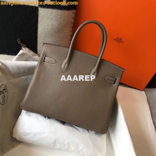 Replica Hermes Birkin Designer Tote Bag Togo Leather 28333 Elephant Grey 10