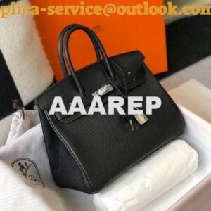 Replica Hermes Birkin Designer Tote Bag Togo Leather 28334 Black 2