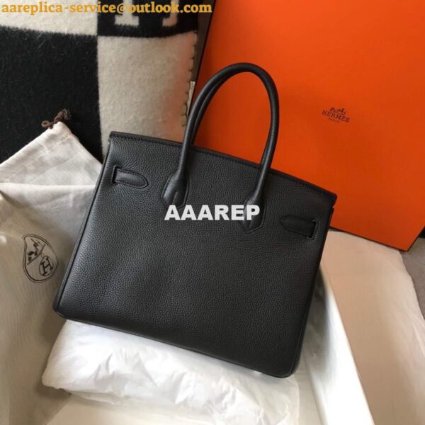 Replica Hermes Birkin Designer Tote Bag Togo Leather 28334 Black 12