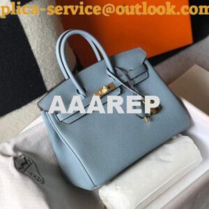 Replica Hermes Birkin Designer Tote Bag Togo Leather 28335 Light Blue 2