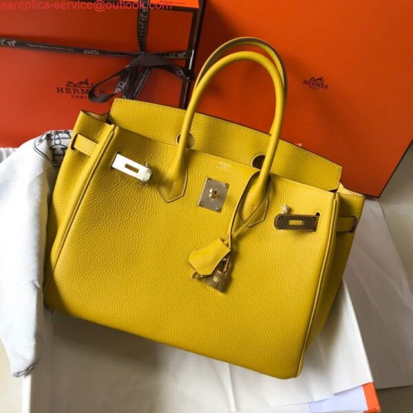 Replica Hermes Birkin Designer Tote Bag Togo Leather 28338 Yellow 5