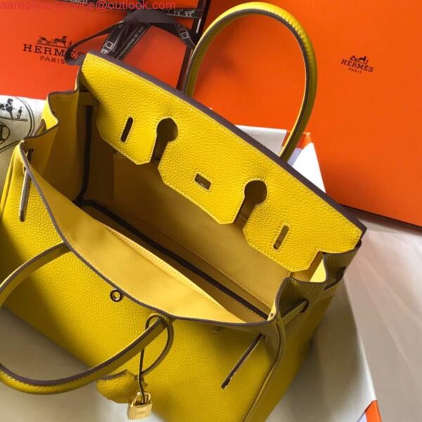 Replica Hermes Birkin Designer Tote Bag Togo Leather 28338 Yellow 10