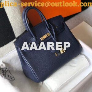 Replica Hermes Birkin Designer Tote Bag Togo Leather 28341 Dark Blue 2