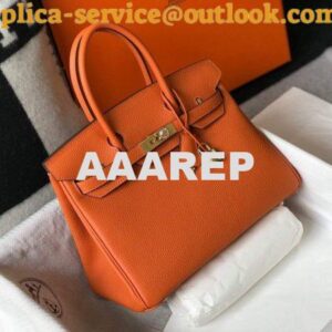 Replica Hermes Birkin Designer Tote Bag Togo Leather 28342 Orange 2