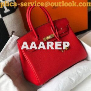 Replica Hermes Birkin Designer Tote Bag Togo Leather 28344 Red 2