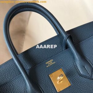 Replica Hermes Birkin Designer Tote Bag Togo Leather 28345 Navy Blue 2