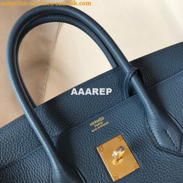 Replica Hermes Birkin Designer Tote Bag Togo Leather 28345 Navy Blue 4