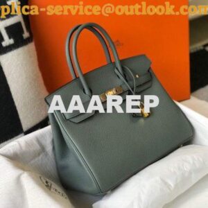 Replica Hermes Birkin Designer Tote Bag Togo Leather 28346 Almond Green 2