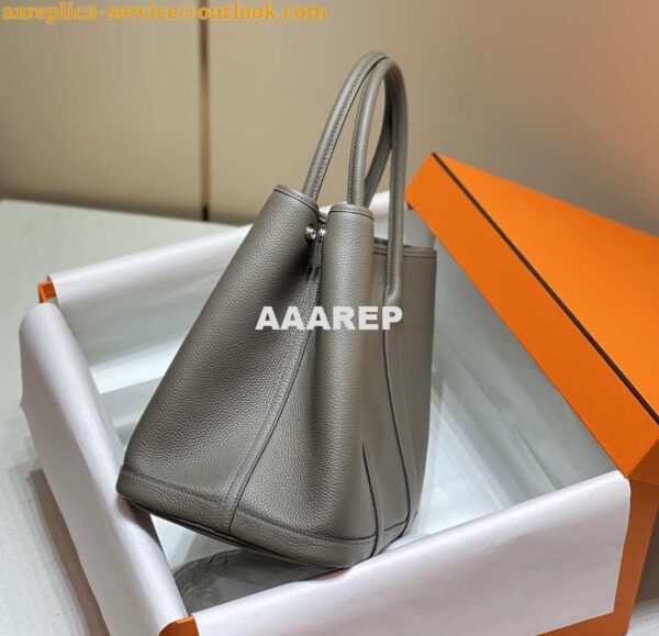 Replica Hermes Dark Gray Togo Medium Garden Party 36cm Bag H239059 4