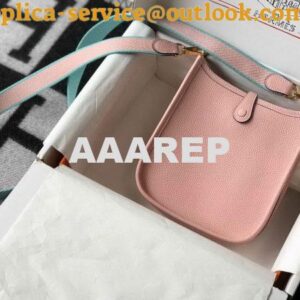 Replica Hermes Evelyne Bag Designer Hermes Mini Crossbody Bag 20380 Gold Pink 2