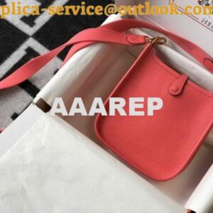 Replica Hermes Evelyne Bag Designer Hermes Mini Crossbody Bag 20397 Gold Buckle Red 2