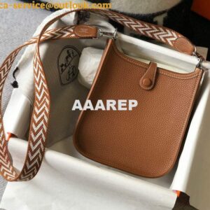 Replica Hermes Evelyne Bag Designer Hermes Mini Crossbody Real Bag 20422 Brown 2