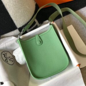 Replica Hermes Evelyne Bag Designer Hermes Mini Crossbody Real Bag 20424 Green