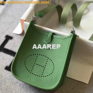 Replica Hermes Evelyne Bag Designer Hermes Mini Crossbody Real Bag 20424 Green 2