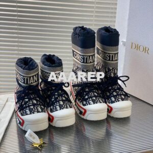 Replica DiorAlps Snow Boot Deep Blue Dior Oblique Shiny Nylon KCI684O