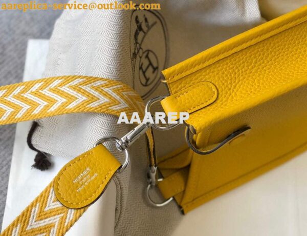 Replica Hermes Evelyne Bag Designer Hermes Mini Crossbody Real Bag 20426 Yellow 8