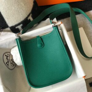 Replica Hermes Evelyne Bag Designer Hermes Mini Crossbody Real Bag 20427 Dark Green