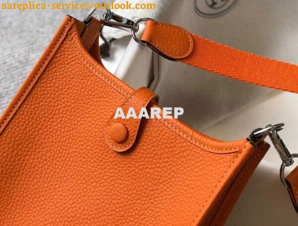 Replica Hermes Evelyne Bag Designer Hermes Mini Crossbody Real Bag 20428 Orange 8