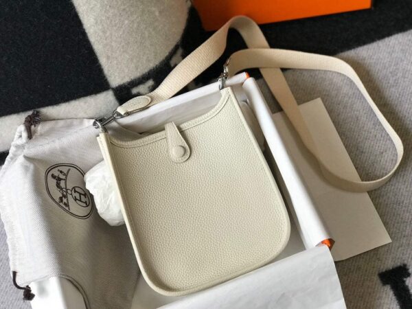 Replica Hermes Evelyne Bag Designer Hermes Mini Crossbody Real Bag 20429 Beige 3