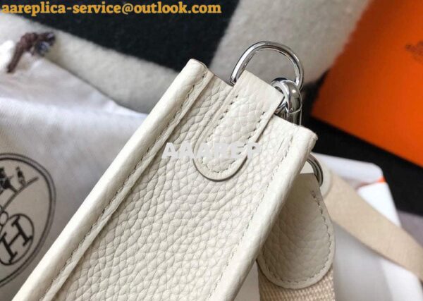 Replica Hermes Evelyne Bag Designer Hermes Mini Crossbody Real Bag 20429 Beige 9