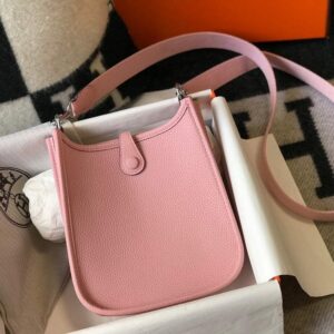 Replica Hermes Evelyne Bag Designer Hermes Mini Crossbody Real Bag 20430 Pink