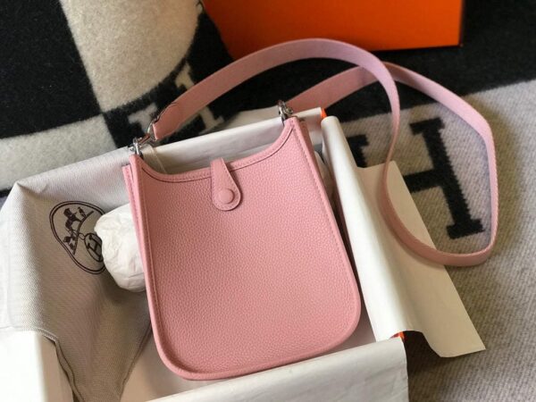 Replica Hermes Evelyne Bag Designer Hermes Mini Crossbody Real Bag 20430 Pink 3