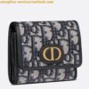 Replica Dior Caro Continental Wallet In Black Cannage Calfskin 2