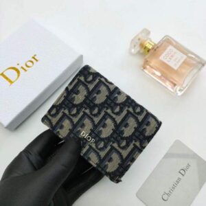 Replica Dior Dior Wallet Mini Lady Blue S0178 Dior Oblique Jacquard Blue 2