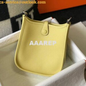 Replica Hermes Evelyne Bag Designer Hermes Mini Crossbody Real Bag 20434 Light Yellow 2