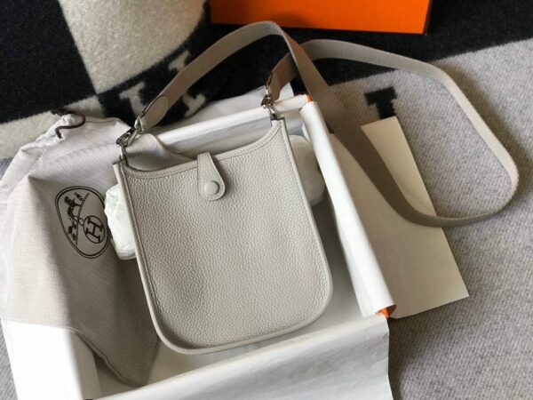 Replica Hermes Evelyne Bag Designer Hermes Mini Crossbody Real Bag 20435 White 3